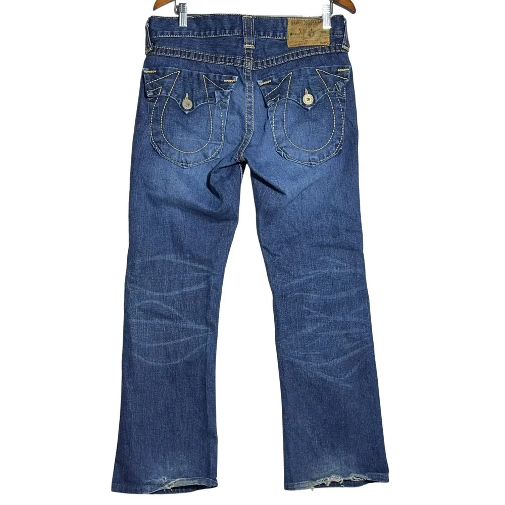 True Religion Billy Big T Y2K Distressed Jeans Mens Size 31 Blue Streetwear